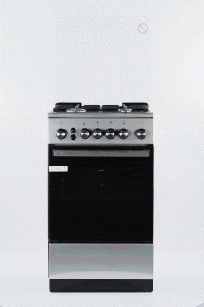 Газовая плита De luxe 5040.40г(кр) ЧР-010 нержавеющая сталь, 50х50, гриль, вертел, чугунные решетки, крышка