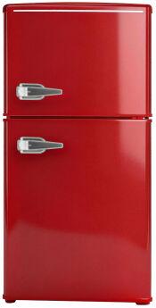 Холодильник Ascoli ARDFRR100 Ретро красный, двухкамерный с верхней морозилкой, 87.6х45.3 см