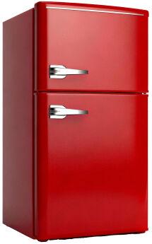 Холодильник Ascoli ARDFRR100 Ретро красный, двухкамерный с верхней морозилкой, 87.6х45.3 см