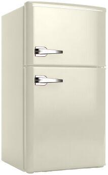 Холодильник Ascoli ARDFRY100 Ретро кремовый, двухкамерный с верхней морозилкой, 87.6х45.3 см