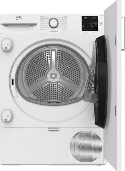 Встраиваемая сушильная машина Beko BIDB81151W с тепловым насосом, Подсветка барабана