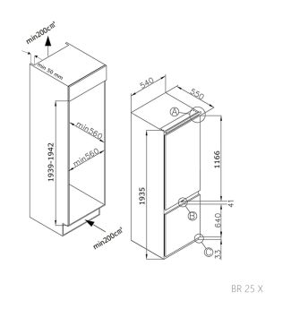 ����������� ������������ Zigmund & Shtain BR 25 X, 194 ��, NoFrost, ���� ��������, ���������� ������������