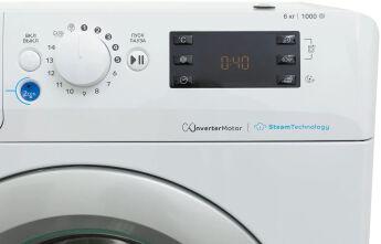 Стиральная машина Indesit BWSA 6109 WSV белый, 43.5 см, 6 кг, 1000 об/мин, пар, таймер, инвертор