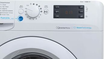 Стиральная машина Indesit BWSE 6109 WWV InverterMotor SteamTechnology узкая, 6 кг, отсрочка старта