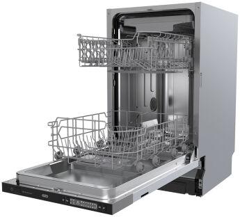 Встраиваемая посудомоечная машина DeLonghi DDW 06S Brace plus, серебристый, узкая, 9 программ, 3 корзины