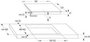 Варочная панель Gorenje ECT632BSCE, черная,3 конфорки Hi-light, конфорка 29,5 см, таймкр