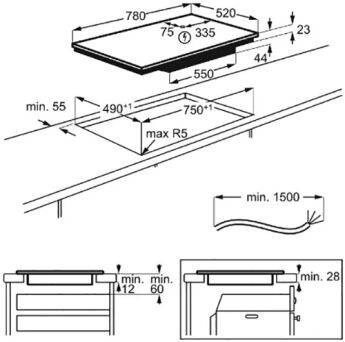 �������� ������ Electrolux EIV835 ������, 5 ������������, 78 ��, Bridge, �������