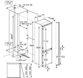 ����������� ������������ Electrolux ENS8TE19S 600 TwinTech No Frost CustomFlex, 188 ��, 35 ��