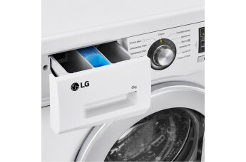 Стиральная машина LG F1096ND3 узкая, белый, 6 кг, 1000 об/мин, инверторная