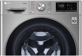 Стиральная машина LG F4V5RYP2T DD, серебристый, 10 кг, 1400 об/мин, прямой привод, Wi-fi