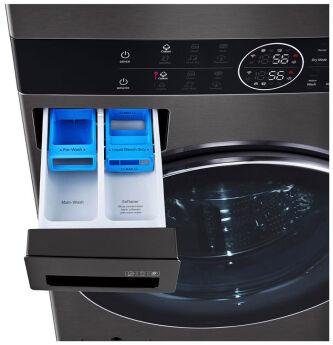 Стиральная машина с сушкой LG FWT2116BS WashTower, черная сталь,пар, AI DD, Dual Inverter HeatPump, 21/16 кг