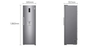 Холодильник LG GC-F411ELDM DoorCooling+ однокамерный с диспенсером воды, платиновое серебро