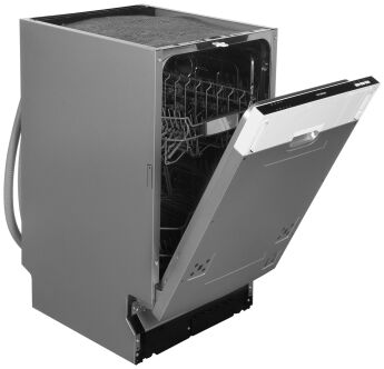 Встраиваемая посудомоечная машина Hyundai HBD 441, узкая, 4 программы, луч на полу, аквастоп