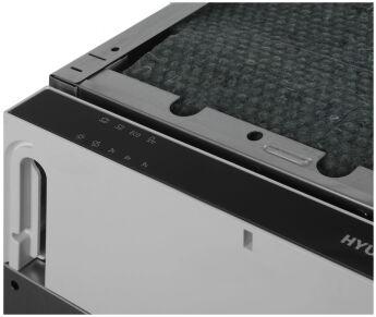 Встраиваемая посудомоечная машина Hyundai HBD 441, узкая, 4 программы, луч на полу, аквастоп