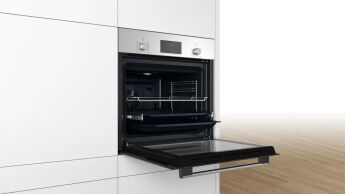 Духовой шкаф BOSCH HBF114ES0 нержавеющая сталь, 7 режимов, телескопические направляющие