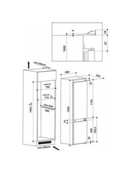   Hotpoint HBT 400I NoFrost, 194x69 ,  