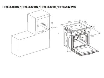 Духовой шкаф Hyundai HEO 6632 IX нержавеющая сталь/черный, дисплей, 6 режимов