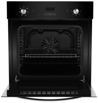 Духовой шкаф Hyundai HEO 6642 BG черный, дисплей, 6 режимов