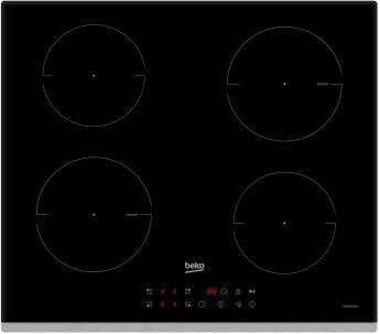 Варочная панель Beko HII 64400 TXO Алюминиевый профиль по переднему краю, 4 индукционные с бустером, таймер
