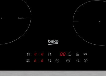 Варочная панель Beko HII 64400 TXO Алюминиевый профиль по переднему краю, 4 индукционные с бустером, таймер