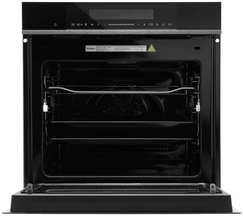 Духовой шкаф с свч Hyundai HMEO 6780 BG полноразмерный, черный, сенсорное управление, 72 л, 13 режимов