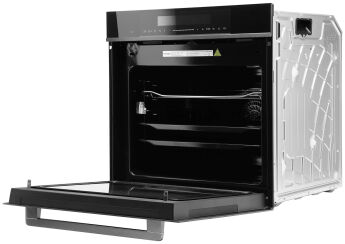 Духовой шкаф с свч Hyundai HMEO 6780 DX полноразмерный, нержавеющая сталь/черный, сенсорное управление, 72 л, 13 режимов