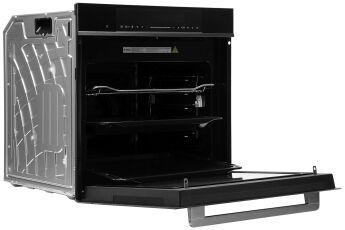 Духовой шкаф с свч Hyundai HMEO 6780 DX полноразмерный, нержавеющая сталь/черный, сенсорное управление, 72 л, 13 режимов