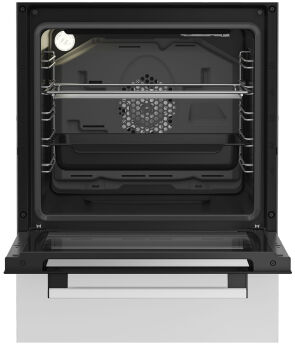 Газовая плита Hotpoint HSG5F2HB, белый, электродуховка с конвекцией, чугунные решетки, дисплей