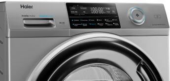 Стиральная машина Haier HW80-BP14969ASE серебристый, узкая, UV-обработка, 8 кг, 1400 об/мин, инвертор