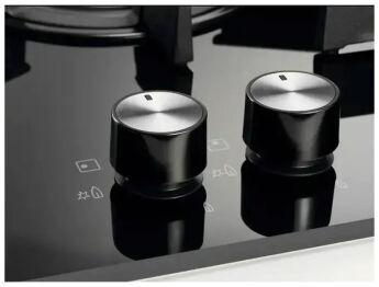 Варочная панель Electrolux KGG6456K 600 Gas on Glass, стекло/чугун, WOK конфорка