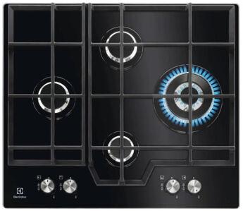 Варочная панель Electrolux KGG6456K 600 Gas on Glass, стекло/чугун, WOK конфорка