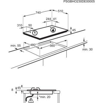 Варочная панель газовая Electrolux KGG753753K Flamelight 75 см, черное стекло, 5 конфорок StepPower, таймер