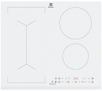 Варочная панель Electrolux LIV63431BW Bridge 600, белая, индукционная, Hob2Hood