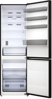 Холодильник LEX LKB201BLIDMax, черное стекло, 201х68 см, 456 л, No Frost, 5 полок