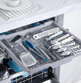 Посудомоечная машина Midea MFD60S160Wi полноразмерная, белый, 3-я корзина, Smart Home, экстрасушка, Aquastop