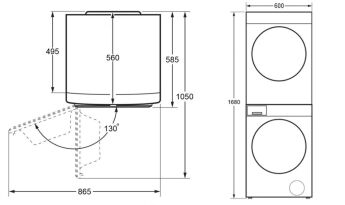 Стиральная машина с сушкой MAUNFELD MFWD121010WH07 inverter, 10 кг, 1200 об/мин, 168x59.5x58.5 см