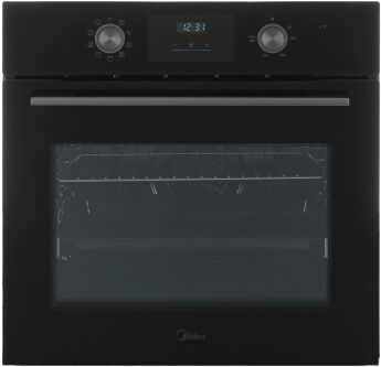 Духовой шкаф Midea MO509103YGB черный, Телескопические направляющие,утапливаемые ручки