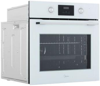 Духовой шкаф Midea MO509103YGW белый, Телескопические направляющие,утапливаемые ручки