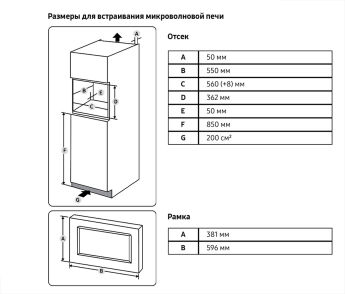 Встраиваемая микроволновая печь Samsung MS23A7013AT/BW, нержавеющая сталь