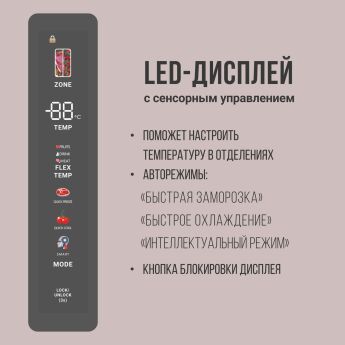 Холодильник многокамерный Tesler RFD-517BI ROSE GLASS