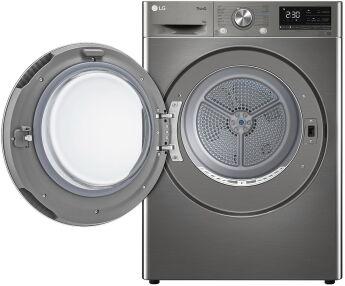 Сушильная машина LG RH90V9PV8N серебристый, тепловой насос, 9 кг, ThinQ, перенавешиваемая дверь