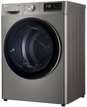 Сушильная машина LG RH90V9PV8N серебристый, тепловой насос, 9 кг, ThinQ, перенавешиваемая дверь