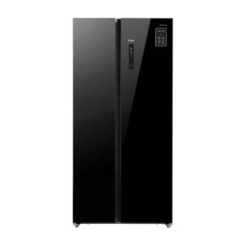 Холодильник Side-by-Side Tesler RSD-537BI BLACK GLASS зона свежести, 191,2х91,1х60 см