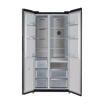 Холодильник Side-by-Side Tesler RSD-537BI BLACK GLASS зона свежести, 191,2х91,1х60 см