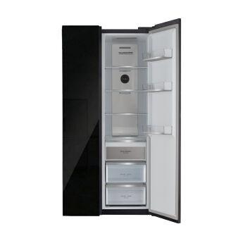 Холодильник Side-by-Side Tesler RSD-537BI BLACK GLASS зона свежести, 191,2х91,1х60 см