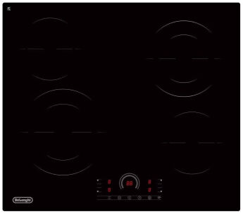 Варочная панель DeLonghi VITTORIO 2E1F CH черный, 59х52 см, 4 конфорки Hi-Light, 2 зоны расширения, слайдер