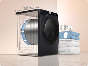 Стиральная машина с сушкой Samsung WD11DG6B85BBLP AI Wash Ecobubble, автодозировка, 11/6 кг