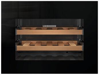 Винный шкаф Liebherr WKEgb 582 GrandCru черное стекло, ниша 45 см, 18 бут.