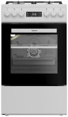 Газовая плита Hotpoint HSG5F2HB, белый, электродуховка с конвекцией, чугунные решетки, дисплей