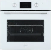 Духовой шкаф Midea MO509103YGW белый, Телескопические направляющие,утапливаемые ручки